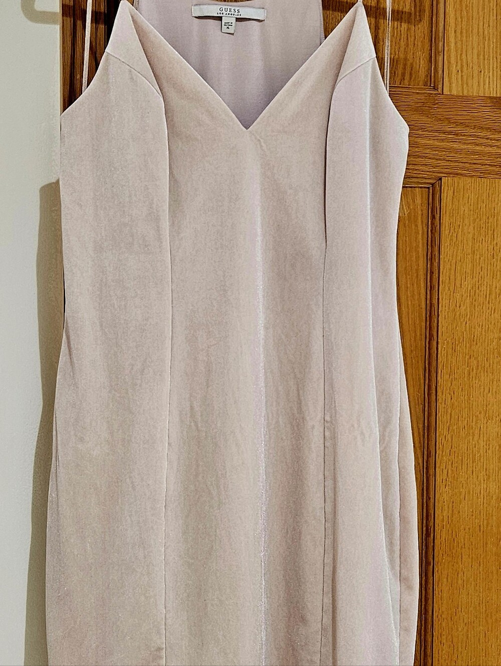 GUESS Los Angeles Blush Pink Faux Suede Camisole Dress